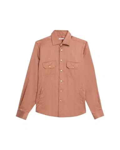 Kiton Men's Herringbone Cashmere Overshirt | Thumbnail 1