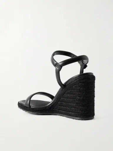 Gianvito Rossi 85 Leather Espadrille Wedge Sandals | Thumbnail 3