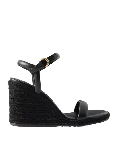 Gianvito Rossi 85 Leather Espadrille Wedge Sandals | Thumbnail 1