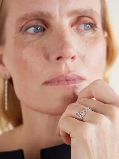 Sydney Evan Love Script 14-karat White Gold Diamond Ring | Thumbnail 2 Sydney Evan Love Script 14-karat White Gold Diamond Ring | Thumbnail 2