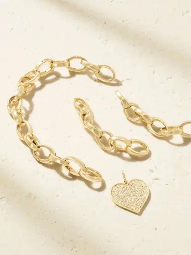 Sydney Evan Heart 14-karat Gold Diamond Bracelet | Thumbnail 3