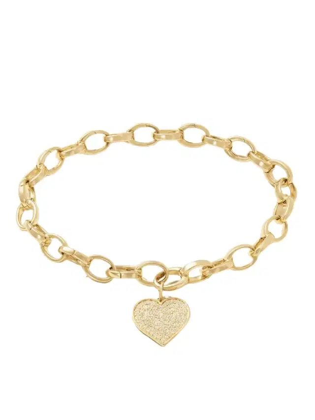 Sydney Evan Heart 14-karat Gold Diamond Bracelet