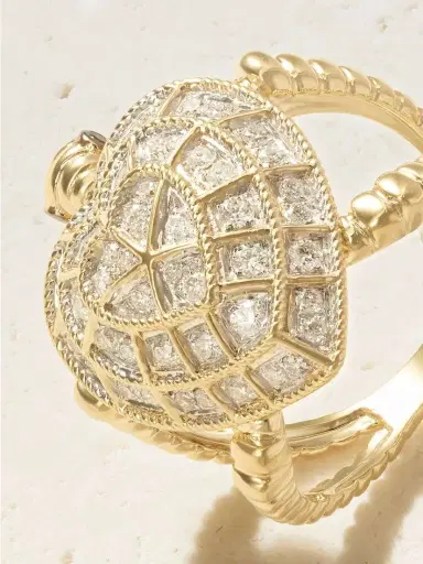 Yvonne Léon Bague Tortue Coeur 9-karat Gold Diamond Ring | Thumbnail 4 Yvonne Léon Bague Tortue Coeur 9-karat Gold Diamond Ring | Thumbnail 4