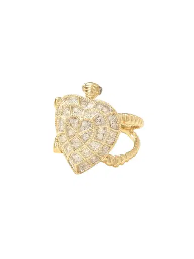 Yvonne Léon Bague Tortue Coeur 9-karat Gold Diamond Ring | Thumbnail 1 Yvonne Léon Bague Tortue Coeur 9-karat Gold Diamond Ring | Thumbnail 1