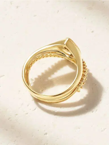 Yvonne Léon Baby Chevaliere Poire 9-karat Gold, Tiger's Eye And Diamond Ring | Thumbnail 3 Yvonne Léon Baby Chevaliere Poire 9-karat Gold, Tiger's Eye And Diamond Ring | Thumbnail 3