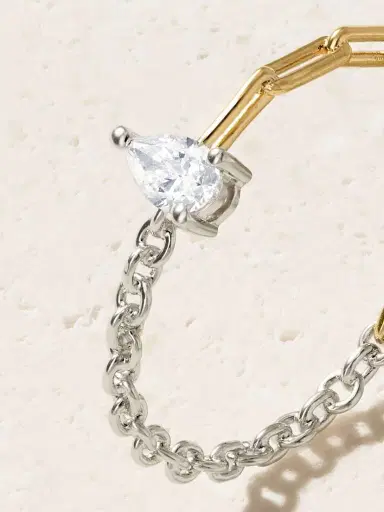 Yvonne Léon Alliance 18-karat White And Yellow Gold Diamond Ring | Thumbnail 4