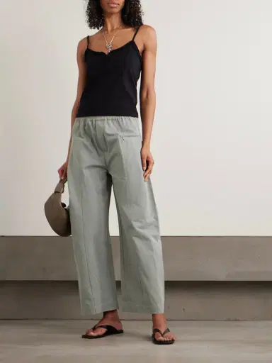 Deiji Studios Pleat Organic Cotton-twill Barrel-leg Pants | Thumbnail 2