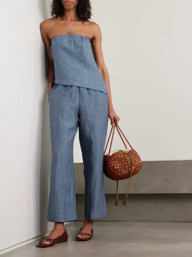 Deiji Studios Line Strapless Asymmetric Striped Organic Linen Top | Thumbnail 2 Deiji Studios Line Strapless Asymmetric Striped Organic Linen Top | Thumbnail 2