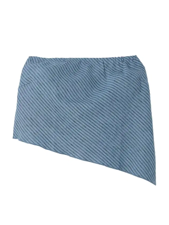 Line Strapless Asymmetric Striped Organic Linen Top