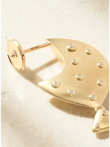 Yvonne Léon Poisson Clown 9-karat Gold Diamond Single Earring | Thumbnail 3 Yvonne Léon Poisson Clown 9-karat Gold Diamond Single Earring | Thumbnail 3