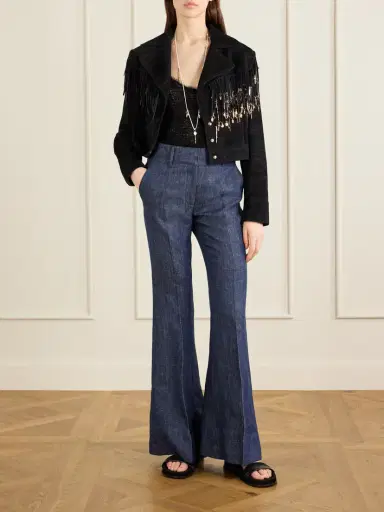 Gabriela Hearst Azra Fringed Leather-trimmed Embellished Suede Jacket | Thumbnail 2 Gabriela Hearst Azra Fringed Leather-trimmed Embellished Suede Jacket | Thumbnail 2