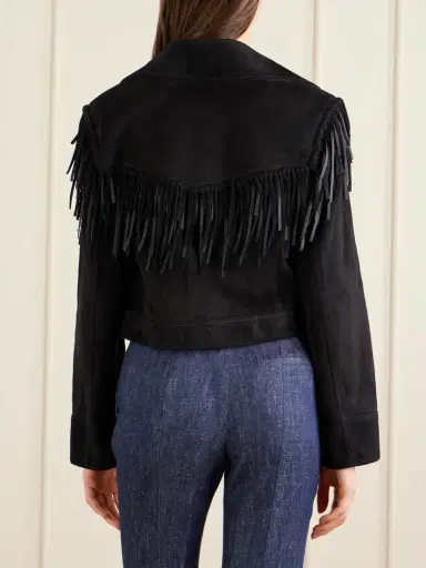 Gabriela Hearst Azra Fringed Leather-trimmed Embellished Suede Jacket | Thumbnail 4 Gabriela Hearst Azra Fringed Leather-trimmed Embellished Suede Jacket | Thumbnail 4