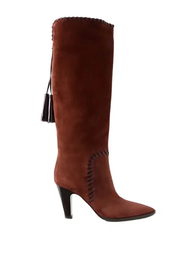 Zaira 85 Tasseled Suede Knee Boots