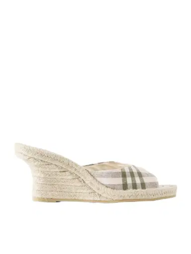 Burberry Lf Mews Check Espadrille Mules | Thumbnail 1