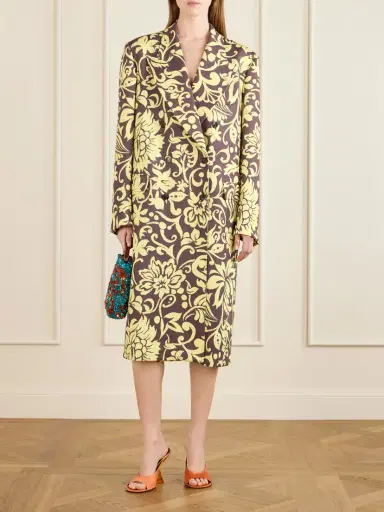 Dries Van Noten Rosea Oversized Double-breasted Jacquard Coat | Thumbnail 2 Dries Van Noten Rosea Oversized Double-breasted Jacquard Coat | Thumbnail 2