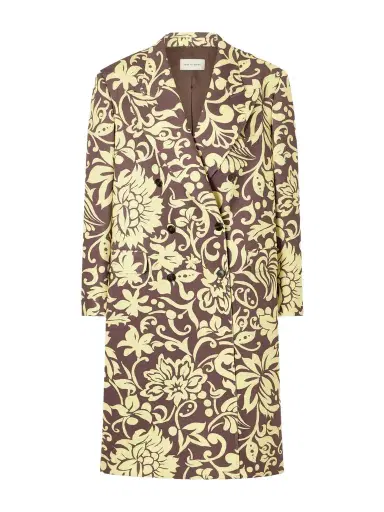 Dries Van Noten Rosea Oversized Double-breasted Jacquard Coat | Thumbnail 1 Dries Van Noten Rosea Oversized Double-breasted Jacquard Coat | Thumbnail 1