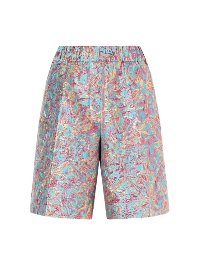 Printed Cotton-blend Jacquard Shorts