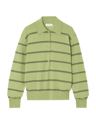 Dries Van Noten Striped Merino Wool Polo Shirt | Thumbnail 1 Dries Van Noten Striped Merino Wool Polo Shirt | Thumbnail 1