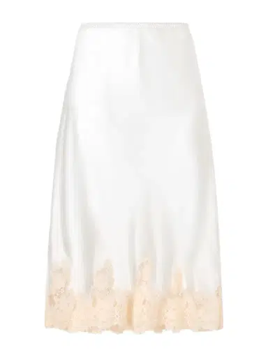 DÔEN Elowette Lace-trimmed Silk-satin Midi Skirt | Thumbnail 1 DÔEN Elowette Lace-trimmed Silk-satin Midi Skirt | Thumbnail 1