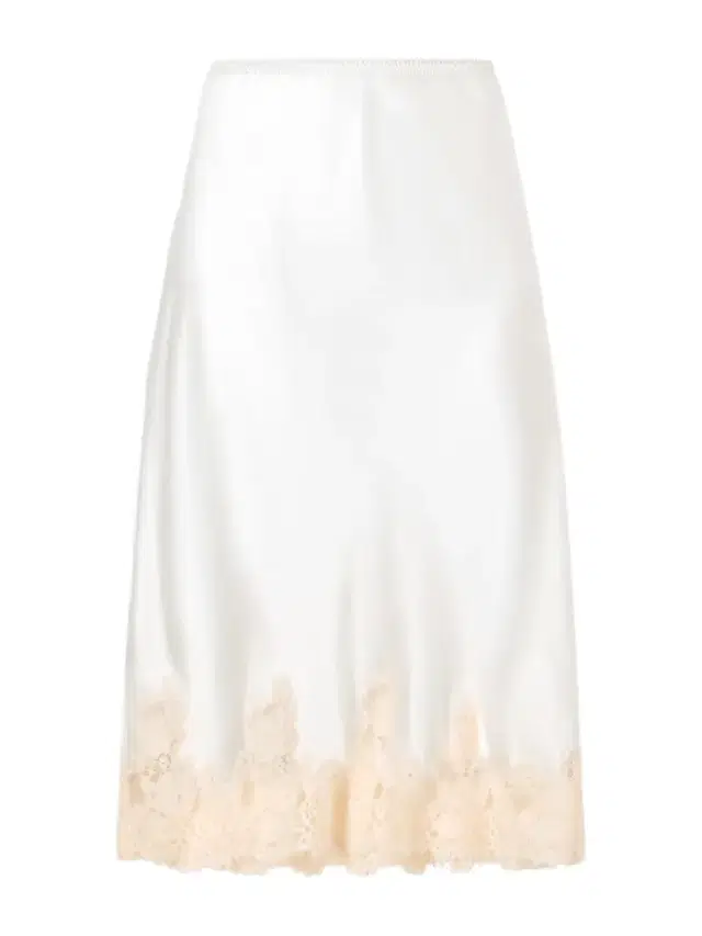 Elowette Lace-trimmed Silk-satin Midi Skirt