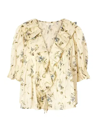 DÔEN Henri Ruffled Pintucked Organic Cotton-voile Top | Thumbnail 1