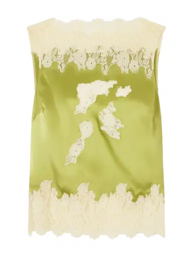 DÔEN Viviane Lace-trimmed Silk-satin Top | Thumbnail 1