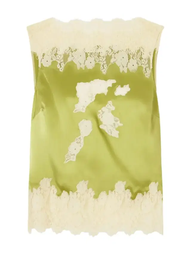 Viviane Lace-trimmed Silk-satin Top