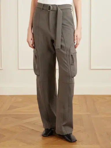 The Frankie Shop Kelly Belted Woven Wide-leg Cargo Pants | Thumbnail 3
