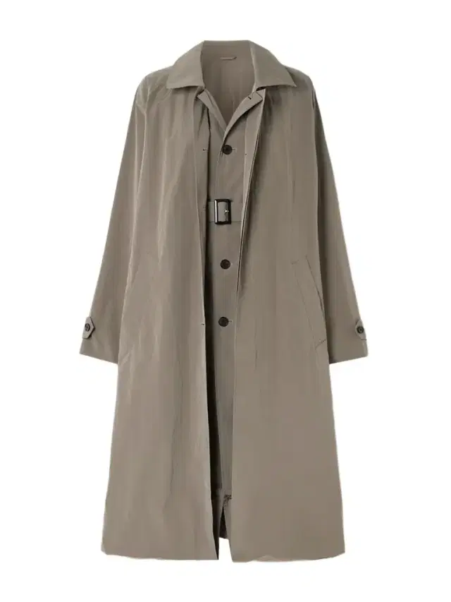 Layered Crinkled-shell Trench Coat