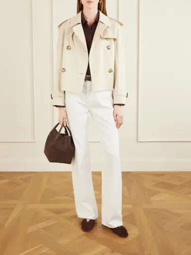Burberry Haltye Double-breasted Belted Cotton-gabardine Cropped Trench Jacket | Thumbnail 2 Burberry Haltye Double-breasted Belted Cotton-gabardine Cropped Trench Jacket | Thumbnail 2