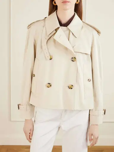 Burberry Haltye Double-breasted Belted Cotton-gabardine Cropped Trench Jacket | Thumbnail 3 Burberry Haltye Double-breasted Belted Cotton-gabardine Cropped Trench Jacket | Thumbnail 3