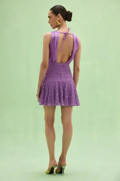 PatBo SIRENA MESH PLUNGE MINI DRESS | Thumbnail 2