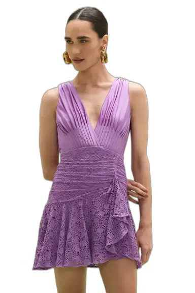 PatBo SIRENA MESH PLUNGE MINI DRESS | Thumbnail 1