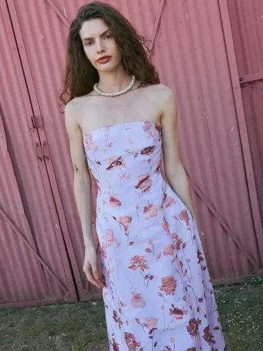 Delphine Colette Strapless Midi Dress | Thumbnail 3