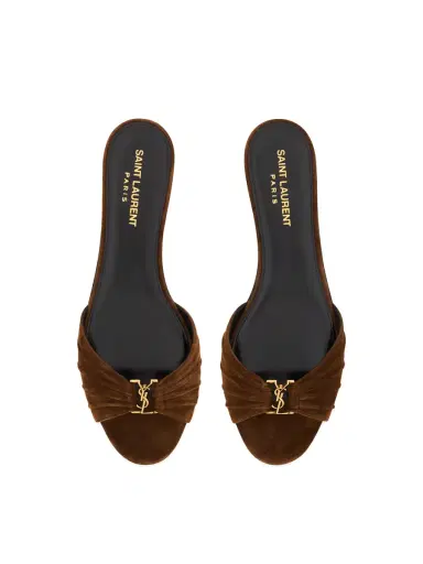 Saint Laurent Suede Babylone Slides | Thumbnail 2 Saint Laurent Suede Babylone Slides | Thumbnail 2