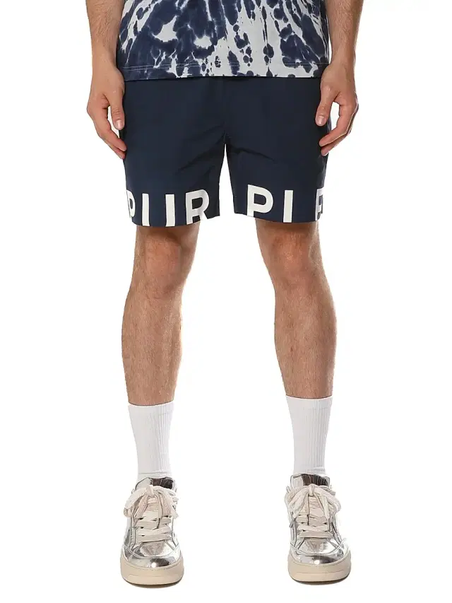 Men's All Around Logo Shorts - Navy