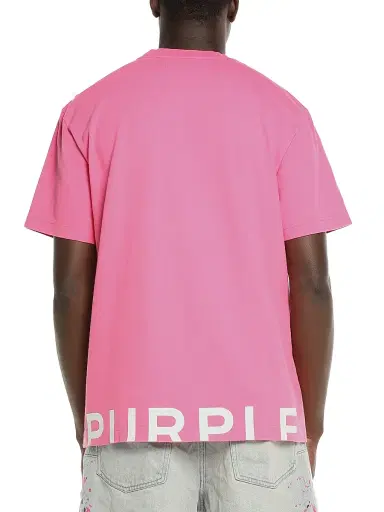 Purple Brand Men's Logo Cotton Crewneck T-Shirt - Pink | Thumbnail 2