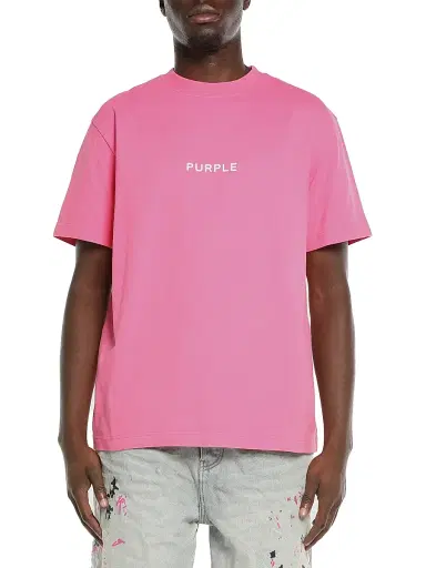 Purple Brand Men's Logo Cotton Crewneck T-Shirt - Pink | Thumbnail 1