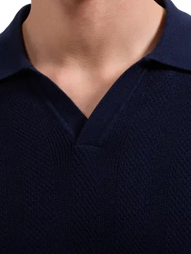 Bugatchi Men's Textured Stripe Johnny Collar Sweater | Thumbnail 5 Bugatchi Men's Textured Stripe Johnny Collar Sweater | Thumbnail 5