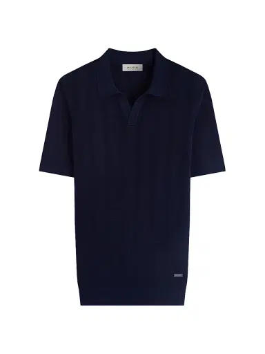 Bugatchi Men's Textured Stripe Johnny Collar Sweater - Navy - Size XXL | Thumbnail 1 Bugatchi Men's Textured Stripe Johnny Collar Sweater - Navy - Size XXL | Thumbnail 1