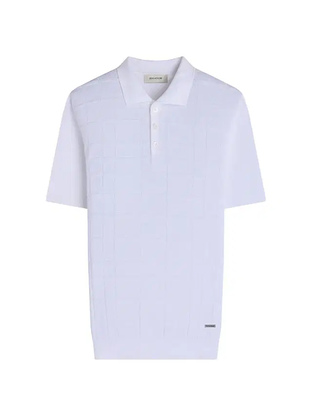 Bugatchi Men's Checked Cotton-Blend Polo Sweater - White