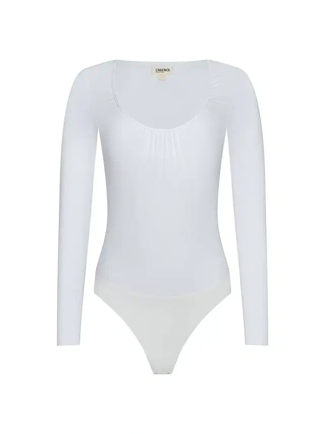 L'AGENCE Women's Cassandra Ruched Bodysuit - White