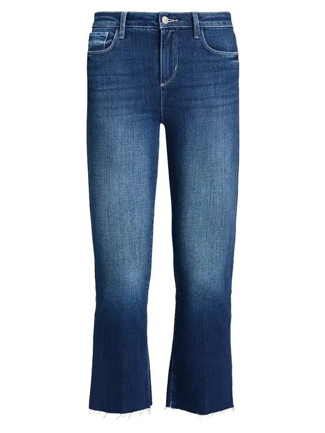 L'AGENCE Women's Kendra High-Rise Crop Flare Jeans - Delany