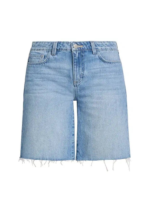 L'AGENCE Women's River Denim Bermuda Shorts - Bell Flower