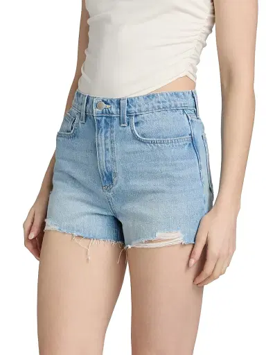 L'AGENCE Women's Clark Denim High-Rise Shorts - Bellflower Destruct | Thumbnail 4 L'AGENCE Women's Clark Denim High-Rise Shorts - Bellflower Destruct | Thumbnail 4