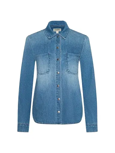 L'Agence Women's Isla Cotton Denim Button-Front Shirt - Anaheim - Size Large | Thumbnail 1 L'Agence Women's Isla Cotton Denim Button-Front Shirt - Anaheim - Size Large | Thumbnail 1