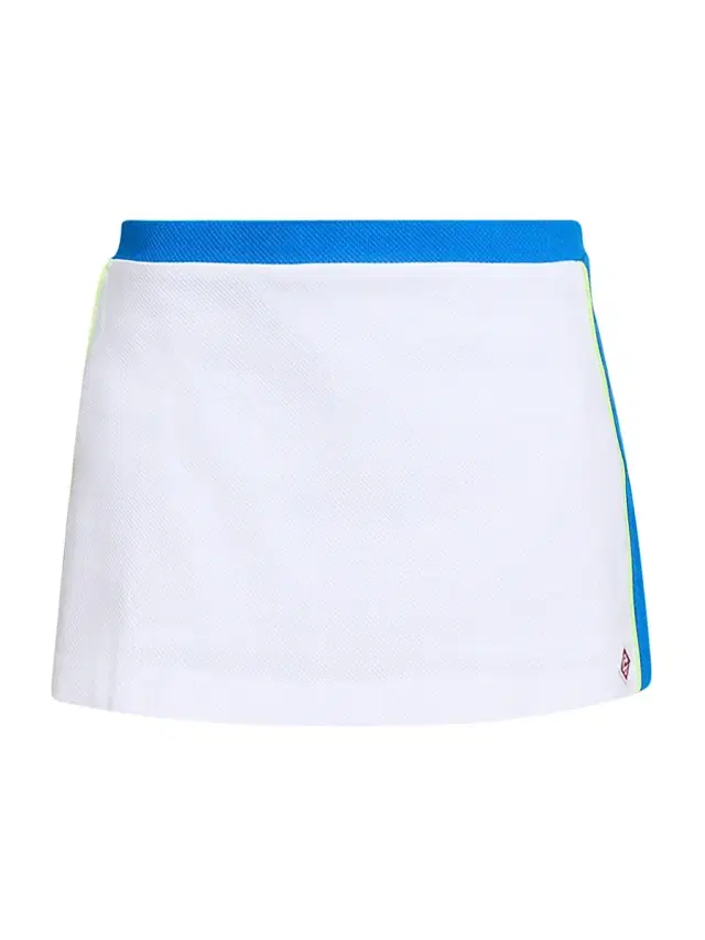 Women's Piqué Cotton-Blend Miniskirt - White And Blue