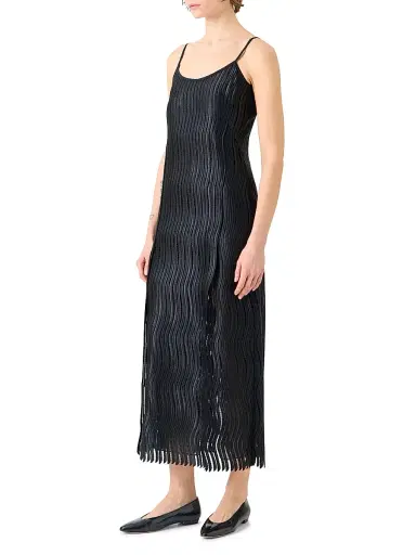 Akris Women's Techno Wave Guipure Midi-Dress - Black - Size 4 | Thumbnail 3 Akris Women's Techno Wave Guipure Midi-Dress - Black - Size 4 | Thumbnail 3