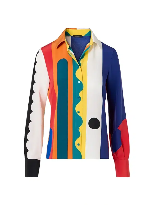 Women's Abstract Silk Crepe Shirt Women's Abstract Silk Crepe Shirt