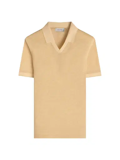 Bugatchi Men's Johnny Collar Polo Shirt - Jojoba - Size Small | Thumbnail 1 Bugatchi Men's Johnny Collar Polo Shirt - Jojoba - Size Small | Thumbnail 1
